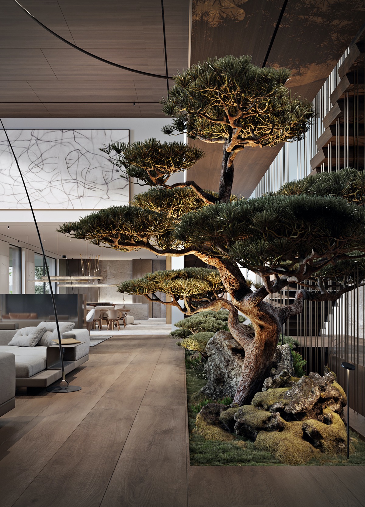 A beautifully crafted artificial green wall featuring lush greenery, elegant decorative elements, and a modern aesthetic, designed by Fairy Tale Green Walls in Limassol, Cyprus.